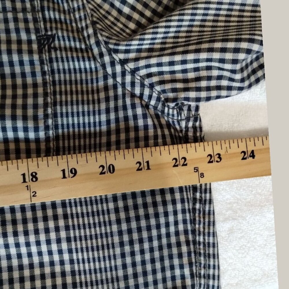 Seven For All Mankind Mens Gingham Button-Up Shirt Blk/Wht Large - Picture 10 of 14